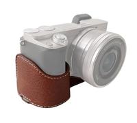 Yctze Camera Protective Case, Premium Synthetic Leather with Hand Grip for A6400 A6300 A6100 A6000, Built in 1 4 Inch Thread Hole for Tripod Mount (Coffee)