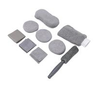 Yctze Car Brush Kit Detailing Tire Wash - Car Tools Kit Multifunctional Wash Mitt Wax Applicator Pad Tire Brush for Home - 9PCS Set for Exterior Care Equipment (9PCS Set with Oxford Cloth Bag)