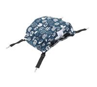 Yctze Cat Hammock, Hanging Pet Bed, Adjustable Cooling Ice Silk Mat with Ball for Cage, Ideal for Small Pets in Cages, Cats, Ferret, Puppy & Rabbits (L Blue Cat Head)