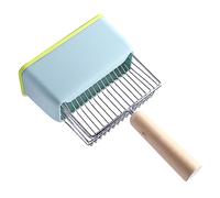 Yctze Cat Litter Scoop with Deep and Handle - Metal Poop Sifting Tool with Storage Base for Easy Cleanup (Blue)