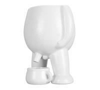 Yctze Ceramic Er Pot, Ceramic Er Pot Simulation Tive Little Man Pees Decoration Succulent Planter Pot for Office Desktop e Er PotSucculent Planter (White)