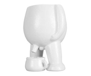 Yctze Ceramic Er Pot, Ceramic Er Pot Simulation Tive Little Man Pees Decoration Succulent Planter Pot for Office Desktop e Er PotSucculent Planter (White)