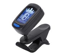 Yctze Clamp/Holder-On Guitar Tuner with LCD Display, High Sensitivity ABS Design for Bass, Violin, Ukulele - Portable, Auto Shut Off, Slip Clamp (Black)
