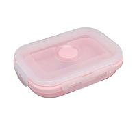 Yctze Collapsible Silicone Food Storage Container - Microwave Safe Box for Lunch, Leftovers, and - Eco-Friendly, Portable, and Easy to (Pink)
