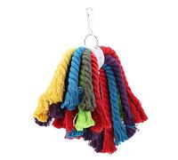 Yctze Colorful Cotton Rope Chewing Toy - Hanging Bird Cage Toy for Parrots, Cockatiels, Macaws