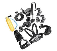 Yctze Complete 12PCS Camera Accessories Kit 11 10 9 8 7 6 5 - Headband, Floating Handle, Chest Mount, Suction Cup and More Adventure
