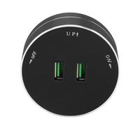 Yctze Cordless Power Adapter with Dual USB Ports, Extension and Stylish Light Indicator for Home & Office