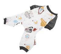 Yctze Cute Spaceship Pattern Puppy Jumpsuit - Soft Polyester Dog Pajamas, Perfect Spring & Autumn, Comfortable Pet Clothing Daily Wear, Travel, & Vacations - Ideal Small Dogs & Pups (L)