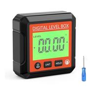 Yctze Digital Angle Finder Gauge with Backlit LCD Display 4x90° Measurement Magnetic Base for Woodworking Automotive Repair and Machining (Red)