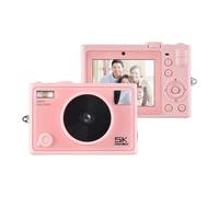 Yctze Digital Camera, Video Camera, 5K WiFi 72MP Dual Lens 2.8 Inch IPS Screen Auto Focus 18X Zoom Built-in Battery LED Flash Color Filters, for Birthday Festival with Students (Pink)