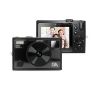 Yctze Digital Camera, Video Camera, 5K WiFi 72MP Dual Lens 2.8 Inch IPS Screen Auto Focus 18X Zoom Built-in Battery LED Flash Color Filters, for Birthday Festival with Students (Black)