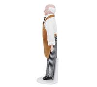Yctze Dollhouse Miniature Porcelain Chef Doll - Charming 1:12 Scale Man Servant for Dollhouse Accessories, Poseable Ceramic Figure with Stand (store)
