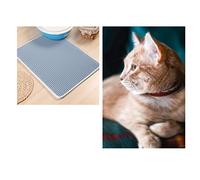Yctze Double Layer Cat Litter Mat -, Easy, Non-Slip Design for Kitty Litter Trapping (Baby Blue)