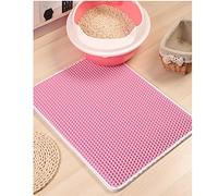 Yctze Double Layer Cat Litter Mat -, Easy, Non-Slip Design for Kitty Litter Trapping (Pinkish Color)