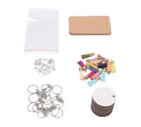 Yctze Double Sided Sublimation Blanks Sublimation Keychain Blanks MDF Double Sided Heat Transfer with Rings Tassels Cardboards Packaging Bags Crafting Heat Press Machines & (Circle)