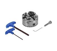 Yctze Duty Self-Centering Lathe Chuck Set for Woodturning with Locking Screws and Wrenches, Ideal for Precise Woodworking Projects