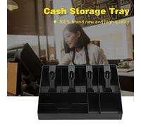 Yctze Eight Grids Cash Drawer Register Insert Coin Tray - Organize Your Cash with Bill & Coin Compartments - Ideal for Cashiers and Small Business (black)