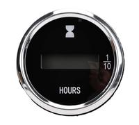 Yctze Electronic Hour Meter Gauge Hourmeter Engine Hour Meter Operating 52mm 12-24V Threaded 2 Pin Digital Display 999999.9 Hours with Stainless Steel for Excavators Loaders