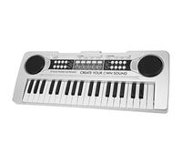 Yctze Electronic Keyboard for Kids with Microphone - 37 Piano Keys, 8 Instruments & Rhythms, Silver Musical Toy (Silver)