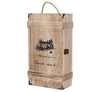 Yctze Elegant Retro Vintage Wooden Red Wine Storage Box for 2 Bottles with Rope - Ideal for Wine Lovers & Home Decor