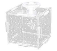 Yctze Fish Isolation Box Breeding, Aquarium Hatchery, Shrimp & Baby Fish Care - Transparent Isolation Breeder Box with Feeding Hole Design & Easy Assembly (Single frame mini 8 * 8*)