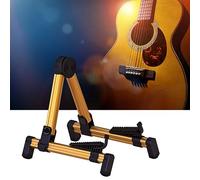 Yctze Foldable A Frame Guitar Stand for Acoustic, Electric Guitars & Ukulele - Lightweight, Stylish & Stable Design (Gold)