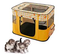 Yctze Foldable Cat House, Removable Skylight Breathable Cat Delivery Room Dog Playpen with Roll Up Door Design, Ideal for Indoor and Outdoor Pet Supplies (Yellow)