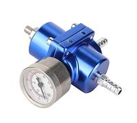 Yctze Fuel Pressure Regulator with Gauge, Adjustable, for High Performance and Stable Pressure, Universal Application (Blue)