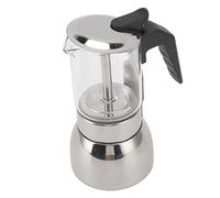 Yctze Glass Moka Pot - Stainless Steel Classic Italian Coffee Maker for Home & Cafe, Portable and Heat Resistant Design, for All Stovetops (200ML)