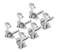 Yctze Guitar Tuning Key Set - 3 Left & 3 Right, 1:18 Gear Ratio, Easy Install Metal Machine Heads for Electric & Acoustic Guitars - Gold & Silver Color Options (Silver)