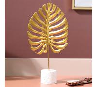 Yctze Handcrafted Iron Leaf Table Decor Sculpture - Elegant Metal Ornament for Living Room, Entryway, and Home Accent (L)