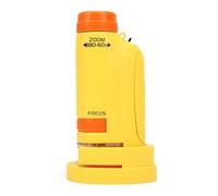Yctze Handheld Microscope, 60 to 180x Continuous Magnification with Twist to Focus Mechanism and Switchable LED Light, for Kids Scientific Exploration and Family Activities (Yellow)