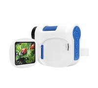 Yctze Handheld Microscope for Kids, 100-1600X Magnification Foldable Color Screen High Definition Camera Microscope with Built in 500mAh Battery, for Observation Research Study (Blue and White)