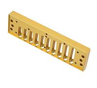 Yctze Harmonica Comb, 10 Hole Blues Harp Replacement Part for SP20, with Rounded Edges and Round Mouthpiece, Lightweight Aluminum Alloy (Gold)