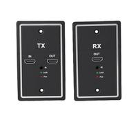 Yctze HD Multimedia Interface Wall Plate Extender Over Single Cat6 Cable - Extend Video to 60m with Lossless Transfer, IR Remote Control, Compatible with PC, TV, Projector, and Game