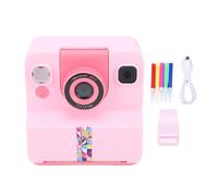 Yctze Instant Print Camera for Kids, 2.4 Inch Screen 1080P Video Recording 8X Digital Zoom Thermal Printing Camera with 4 Educational Games MP3 Music Playback (Pink)