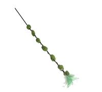 Yctze Interactive Cat Teaser Wand Toy with Flower Feather Bell - Fun Stick Toy for Reducing Boredom and Strengthening Between Cats and Owners (Green)