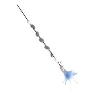 Yctze Interactive Cat Teaser Wand Toy with Flower Feather Bell - Fun Stick Toy for Reducing Boredom and Strengthening Between Cats and Owners (Blue)