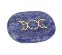 Yctze Jadestone Anxiety Relief Stone, Pocket Worry Stone Calming with Nature Design, Ideal for Meditation, Mindfulness Practices, Stress Relief (Blue Stripe)