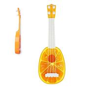 Yctze Kids U Toy - Lightweight 4 Strings Musical Instrument for Ning & Fun, for Young Beginners, Strawberry Design (Orange)