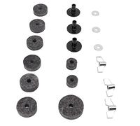 Yctze Kit Replacement Parts Set Non-Slip Felt Pads, Wing Nuts, Stand Sleeves & Cymbal Washers - Enhance Your Performance with Standard Size Accessories Black (Gray)