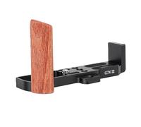 Yctze L Shape Handle Grip, Wooden Camera Grip, L Bracket with Baseplate & Anti Scratch Pad, Ideal for G7XII G7XIII & Arca Standard Tripod (Black)