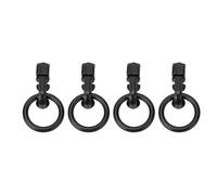 Yctze L Track O Ring Stud Fitting 4PCS Double Stud Tie Down Fitting Carbon Steel with O Ring for Truck Bed Trailer Cargo Control Pickup RV ATV for Lorries Buses Trucks (Black)