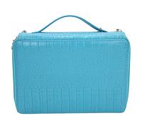 Yctze Large Capacity Colored Pencil Case 252 Hole Portable PU Storage Bag with Strap for Artists (Blue)