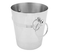Yctze Large Capacity Stainless Steel Ice Bucket with Handles Modern Beverage Holder for Beer (Silver S Size)