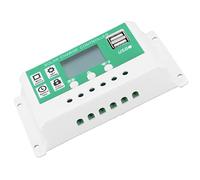 Yctze LCD Solar Controller 10A 12V & 24V Systems, PWM Solar Charging Regulator with Dual USB Outputs and Enhanced Protections Panels and Home Improvement