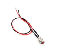 Yctze Led Indicator Light 12v 8mm Panel Pilot Dash Warning (Red) | Chrome Plated Metal Shell,Bright Chips,Car van Truck Use,4 Piece Set,Dashboard Lamp