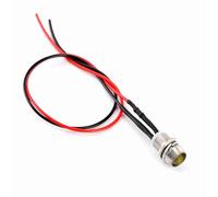 Yctze Led Indicator Light 12v 8mm Panel Pilot Dash Warning (White Lighting) | Chrome Plated Metal Shell,Bright Chips,Car van Truck Use,4 Piece Set,Dashboard Lamp