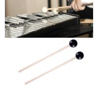 Yctze Marimba Keyboard Mallets with Rubber Heads and Wood Construction for Xylophones, Harps, and More (Black)
