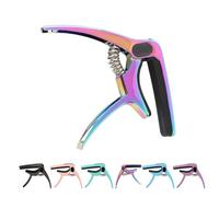 Yctze Metal Guitar with Pick Holder - Versatile Tone Adjustment Tool for Electric, Acoustic Guitars, Ukulele, Bass & More - Spring Mechanism with Soft Padding for String Protection (#1)